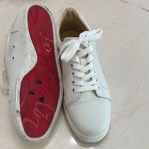White Sneakers with Red Soles Christian Louboutin 39.5
